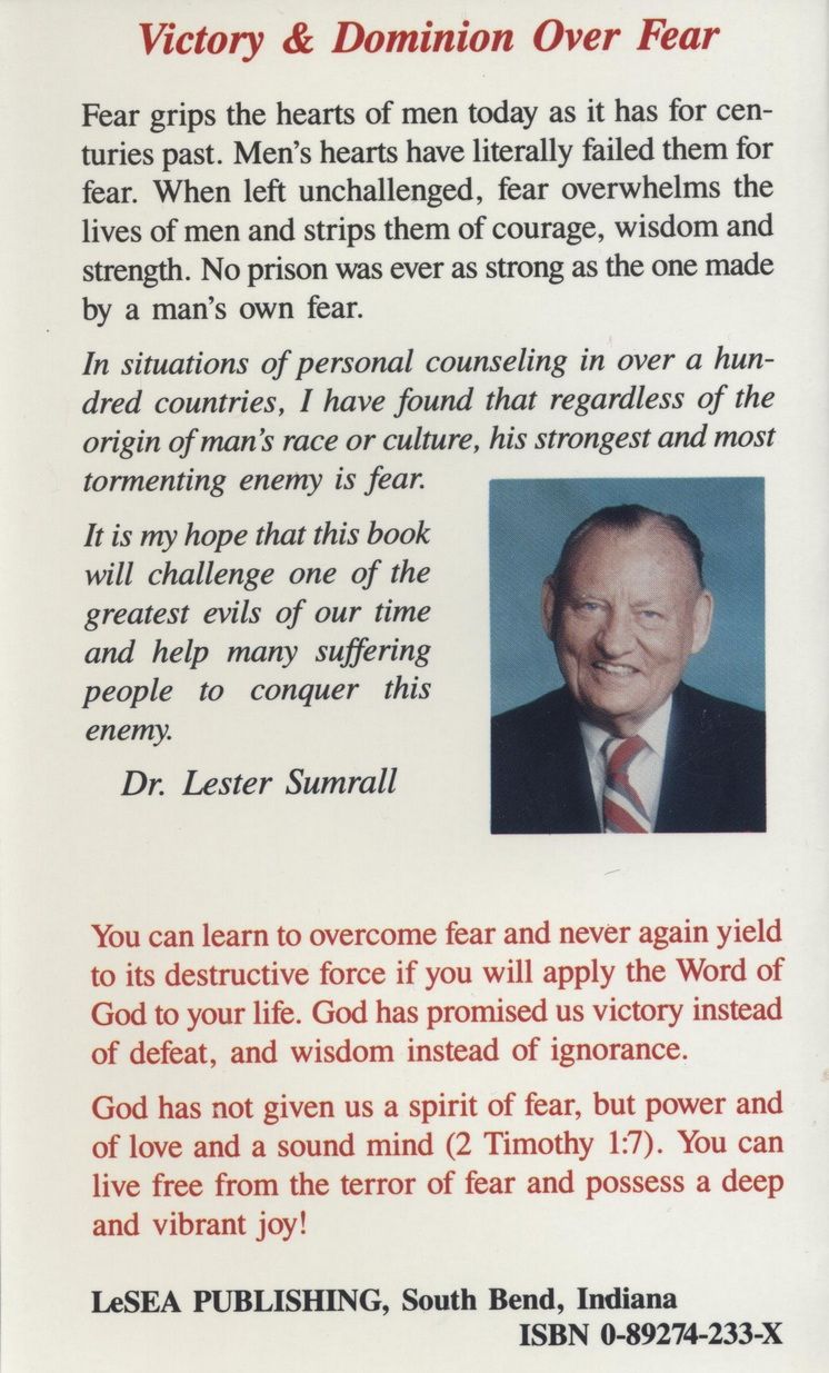 Englische Bücher - Lester Sumrall: Victory & Dominion over Fear