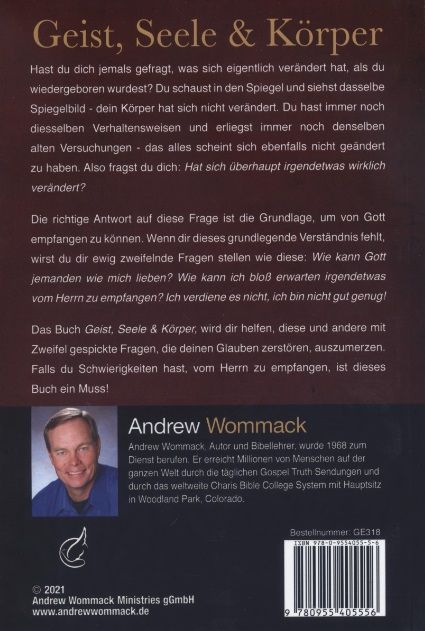 Büchersortiment - Andrew Wommack: Geist, Seele und Körper