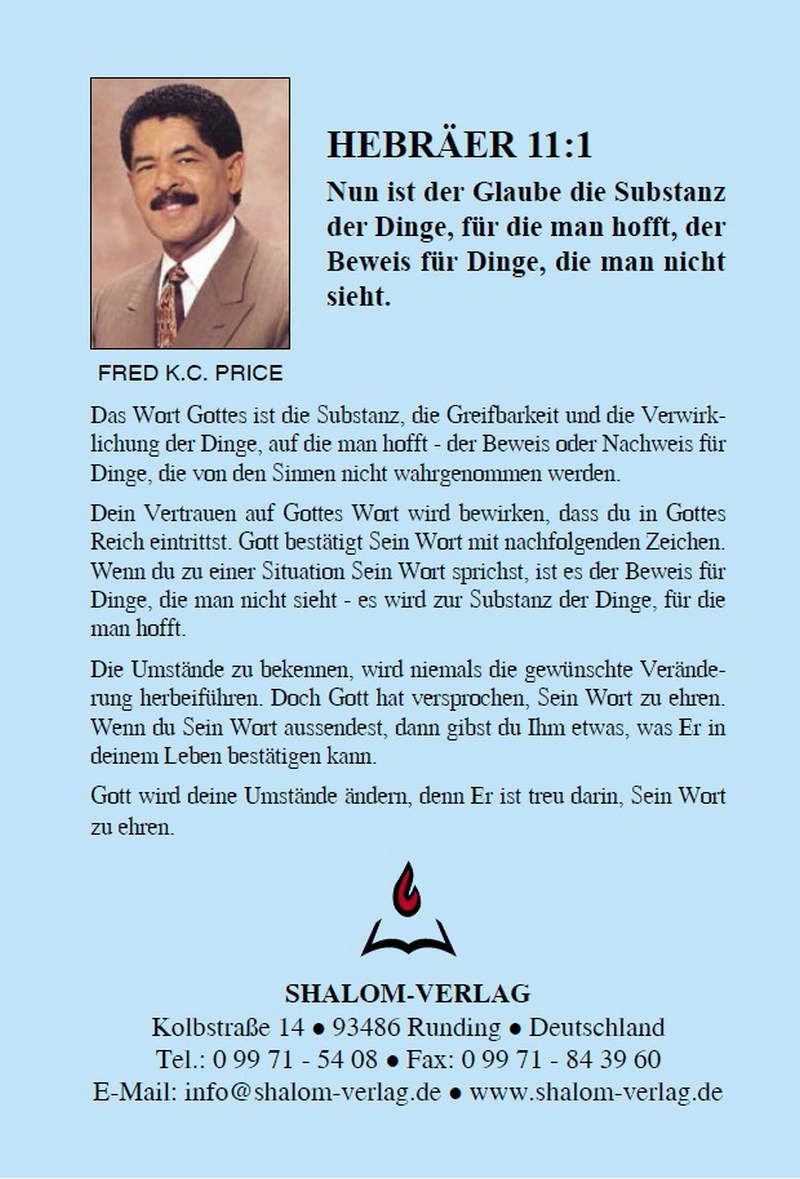 Büchersortiment - Minibücher - Frederick K.C. Price: Gottes Glaube ist jetzt