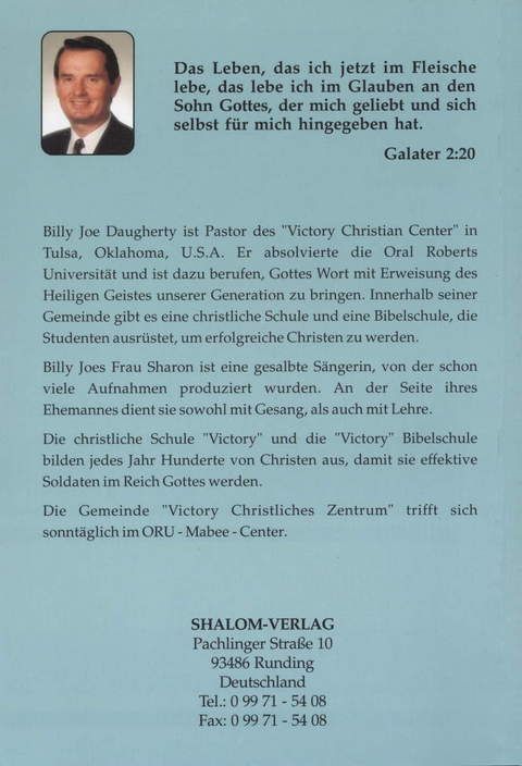 Büchersortiment - Sonderangebote - Billy Joe Daugherty: Glaubenskraft (Rabattangebot 7 Stk + 3 Gratis)