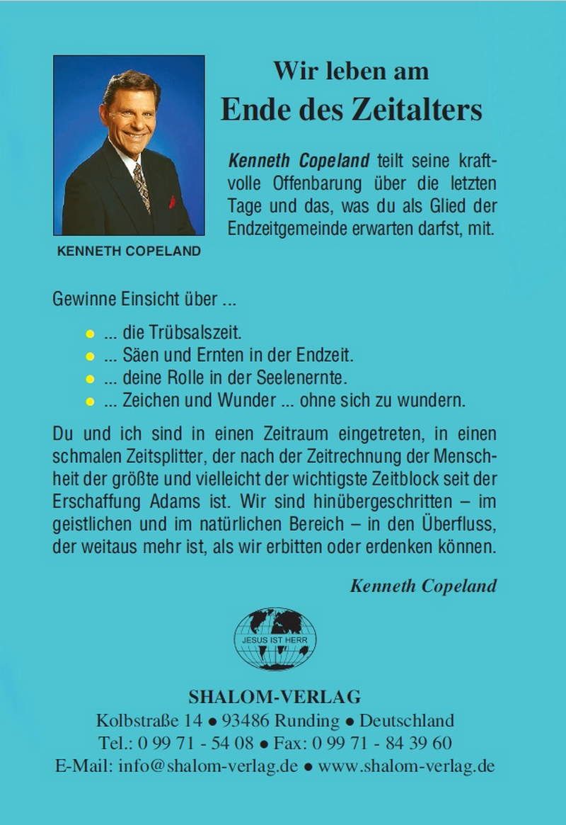 Büchersortiment - Minibücher - Kenneth Copeland: Wir leben am Ende des Zeitalters