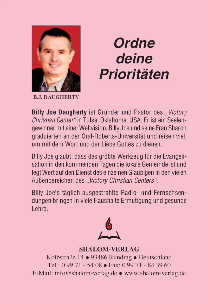 Büchersortiment - Minibücher - Billy Joe Daugherty: Ordne deine Prioritäten