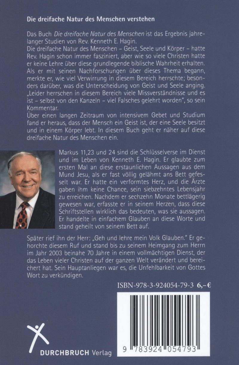 Büchersortiment - Kenneth E. Hagin: Die dreifache Natur des Menschen