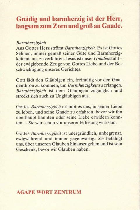 Büchersortiment - Sonderangebote - Buddy Harrison: Barmherzigkeit - Die Gabe vor und nach dem Glauben