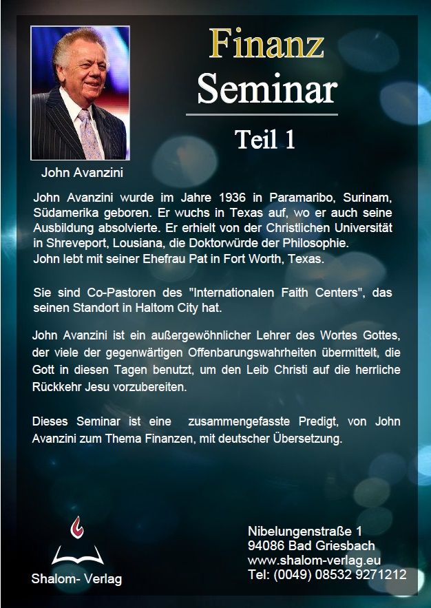 Konferenzen - John Avanzini: Finanz-Seminar 1 (4 CD)