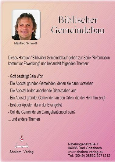 Hörbücher Deutsch - Manfred Schmidt: Biblischer Gemeindebau (1 CD)