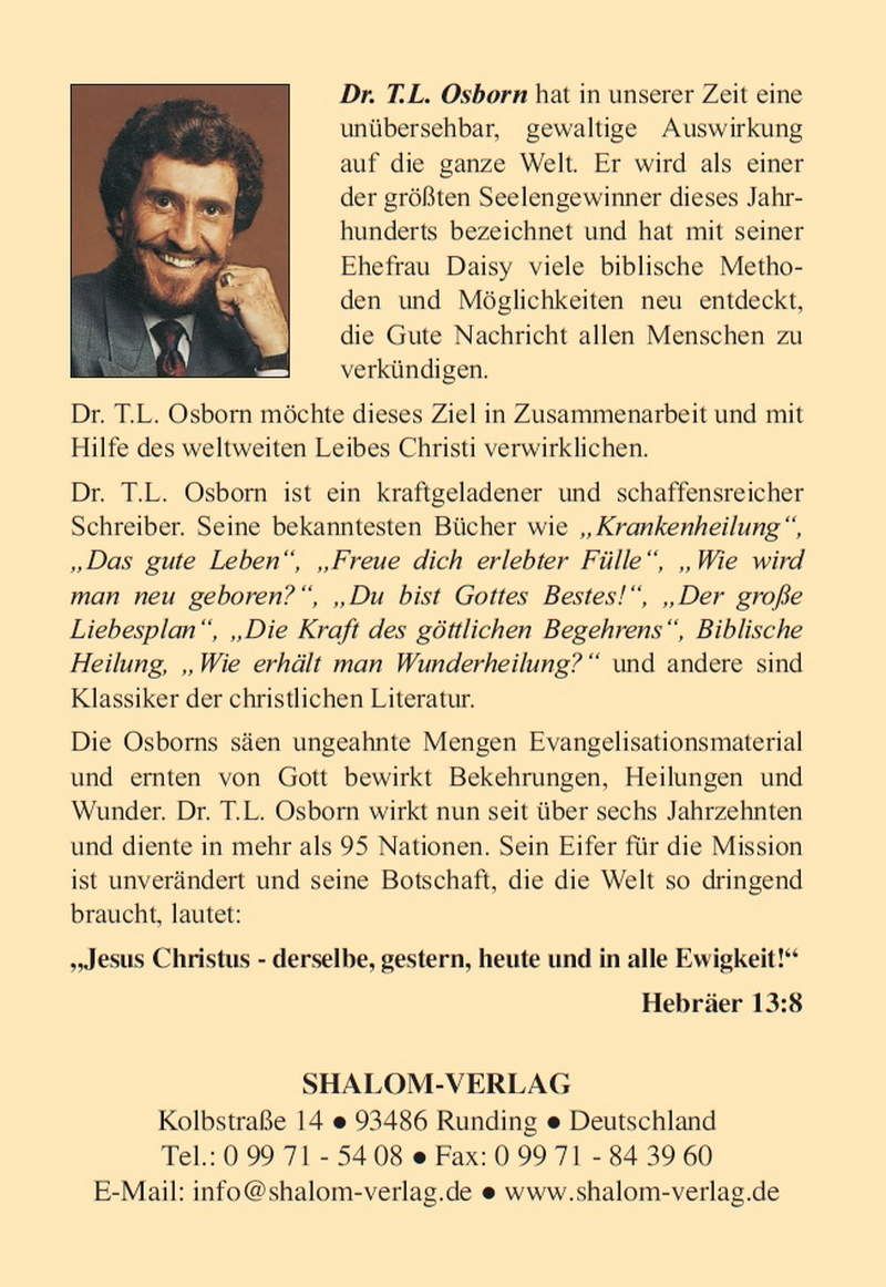 Büchersortiment - Minibücher - T.L. Osborn: Dynamisches Leben