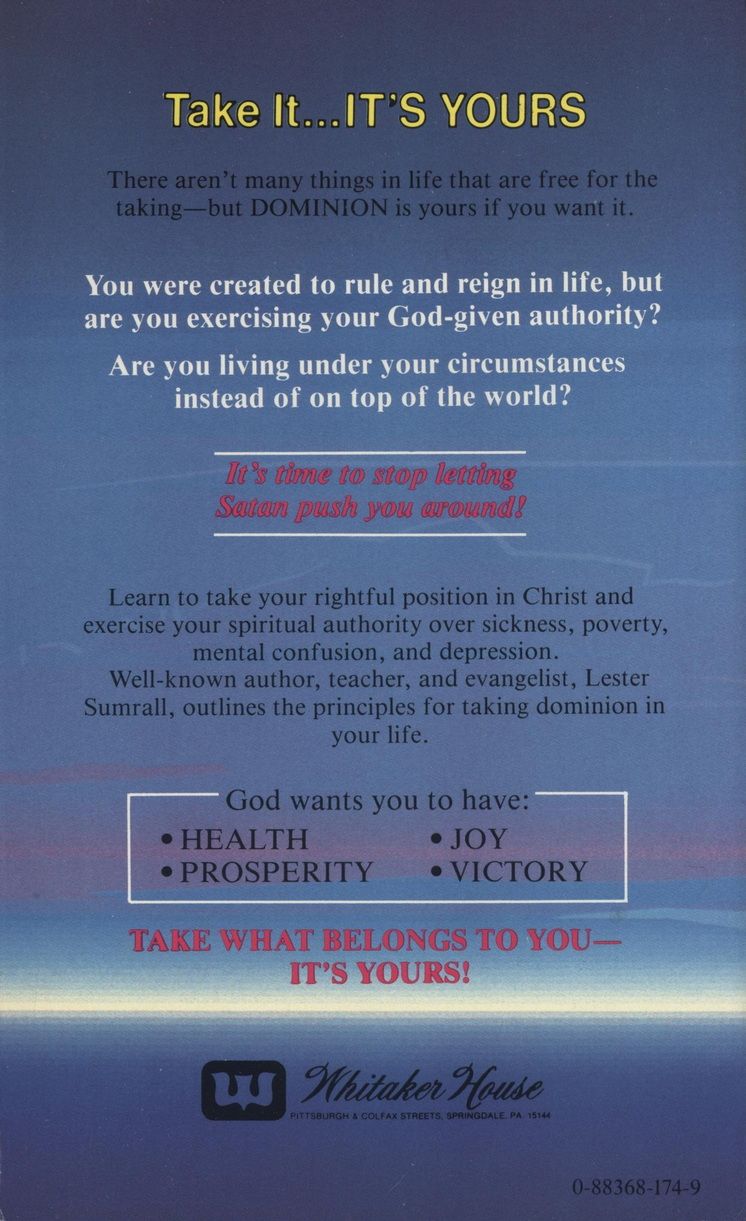 Englische Bücher - Lester Sumrall: Take It... It´s Yours - Seizing Your Spiritual Dominion