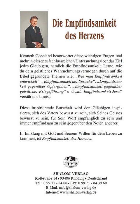 Büchersortiment - Sonderangebote - Kenneth Copeland: Die Empfindsamkeit des Herzens (Rabattangebot 3 Stk + 2 Gratis)