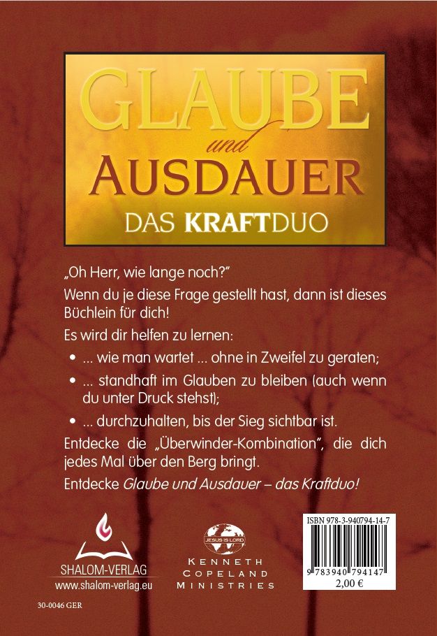 Büchersortiment - Minibücher - Kenneth Copeland: Glaube und Ausdauer - das Kraftduo