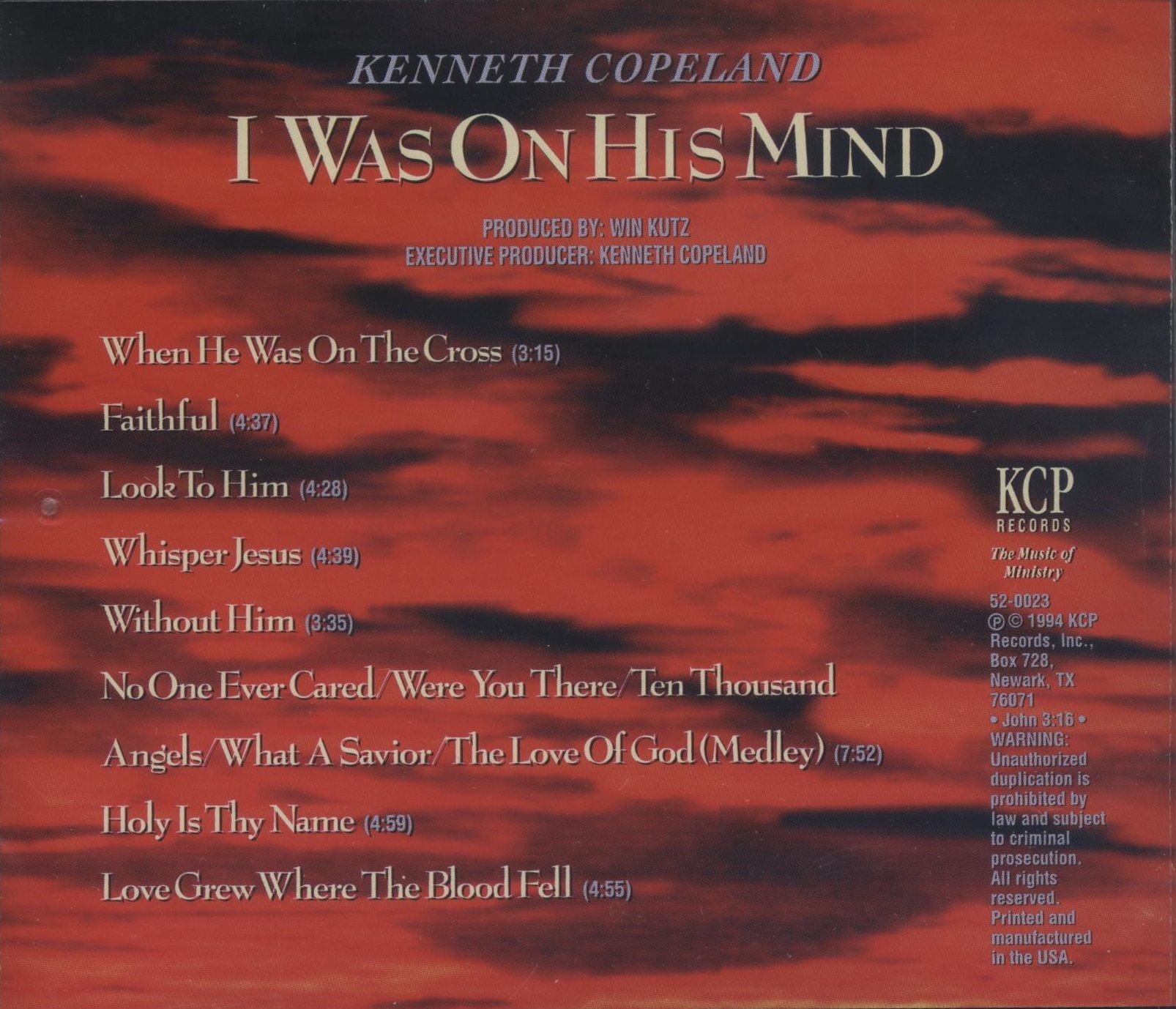 Kenneth Copeland: I Was On His Mind  (CD)