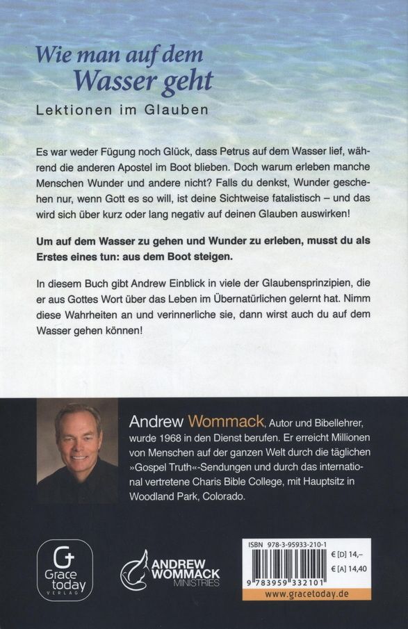 Büchersortiment - Andrew Wommack: Wie man auf dem Wasser geht