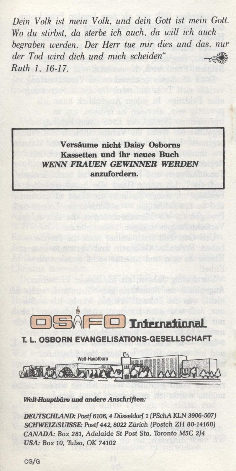 Büchersortiment - Daisy Osborn: Ich traf die Wahl! (Broschüre)