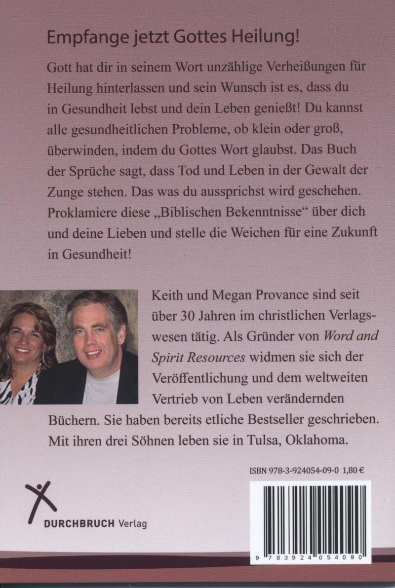 Büchersortiment - Minibücher - Keith & Megan Provance: Biblische Bekenntnisse für Heilung