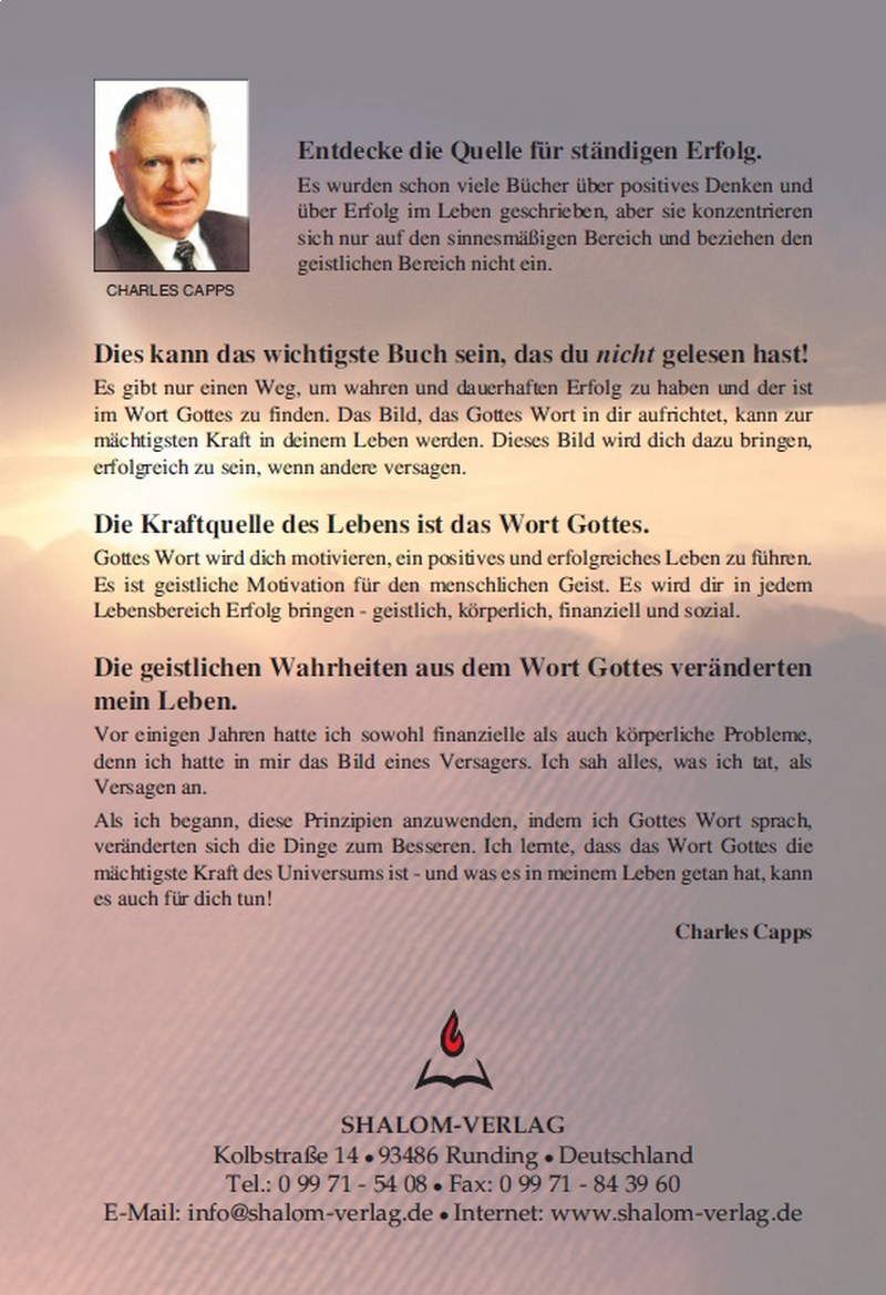 Büchersortiment - Charles Capps: Erfolgsmotivation durch das Wort