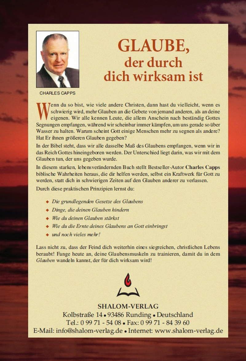 Büchersortiment - Charles Capps: Glaube, der durch dich wirksam ist (Rabattangebot 8 Stk + 2 Gratis)