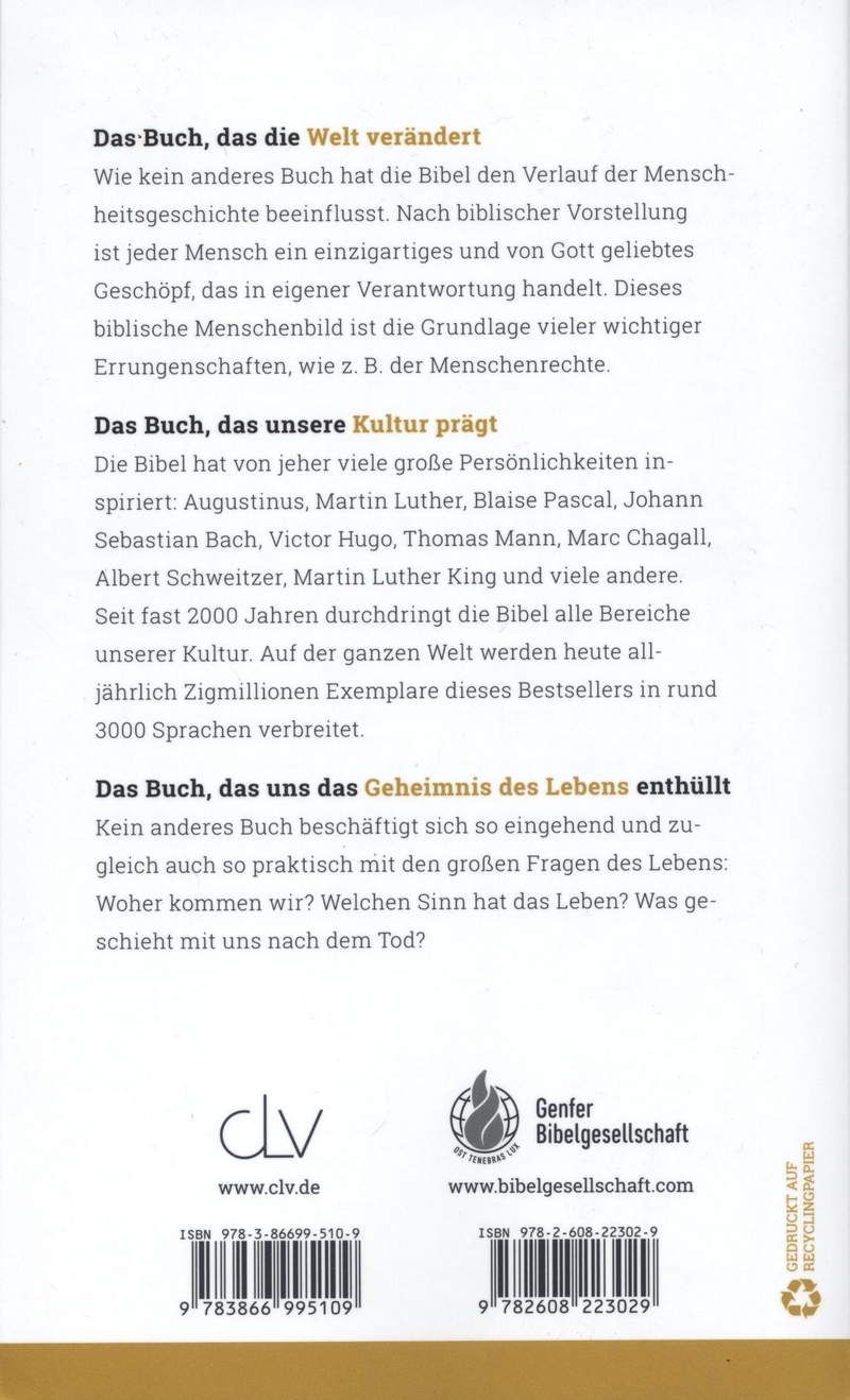 Bibeln - Die Bibel - Gott spricht. Heute. Schlachter 2000 Paperback-Ausgabe