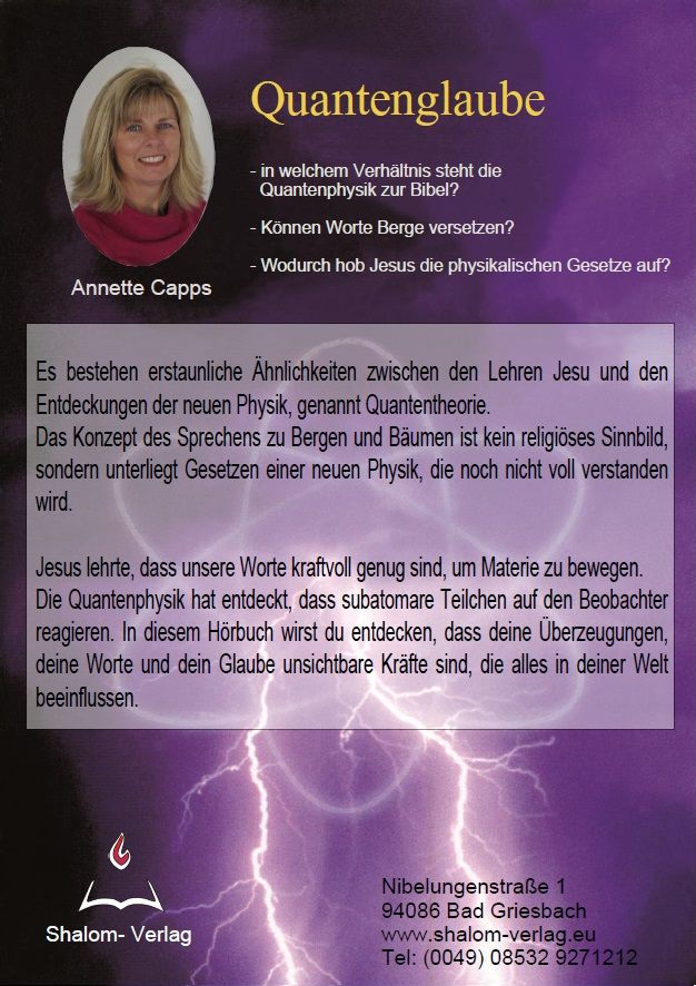 Hörbücher Deutsch - Annette Capps: Quanten-Glaube (1 CD)