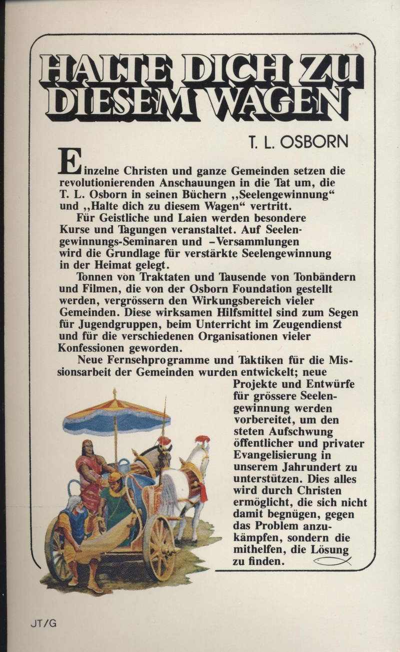 Büchersortiment - Sonderangebote - T.L. Osborn: Halte dich zu diesem Wagen (Gratis)