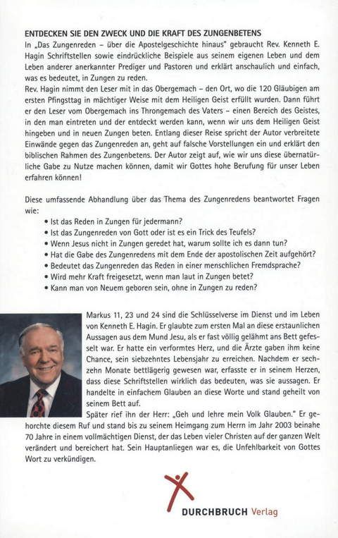 Büchersortiment - Kenneth E. Hagin: Das Zungenreden